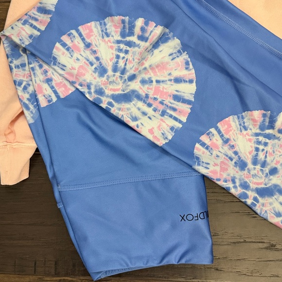 Wildfox set sweatshirt leggings Pink Leopard and Blue Patterned - Picture 3 of 7